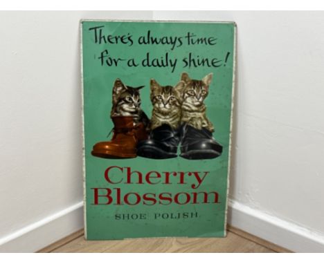 Cherry Blossom shoe polish “there’s always time for a daily shine” advertising lithographed tinplated printed print - 1970s -
