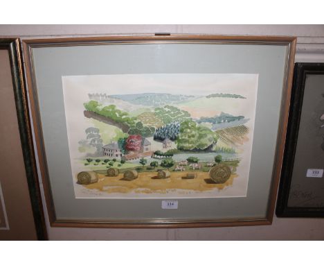 S. Ledger French watercolour study depicting Chateau Swisse, Normandy