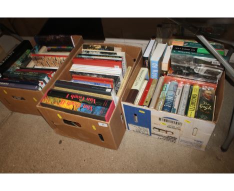 Three boxes of miscellaneous books relating to art to include Van Gogh, Titian, Rubens, Giacometti etc.