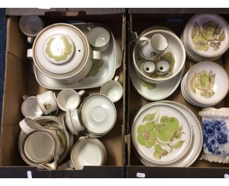 Two cartons containing Denby dinner/tea service.
