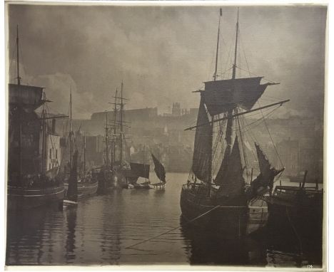 FRANK MEADOW SUTCLIFFE (1853 - 1941) Unframed, signed in pencil, 1880, contemporary carbon print on card, 'The Dock End, Whit