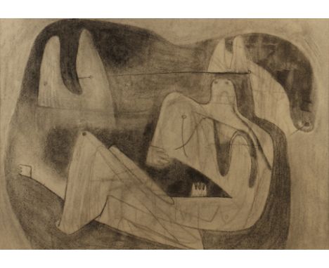 ARTHUR BERRIDGE (1902 - 1957) Framed, unsigned, mid 20th Century charcoal and pastel sketch on paper, titled on label verso, 