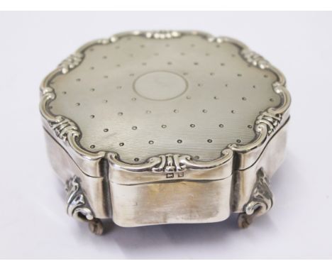 A hallmarked silver trinket box. Diam. 8.5cm