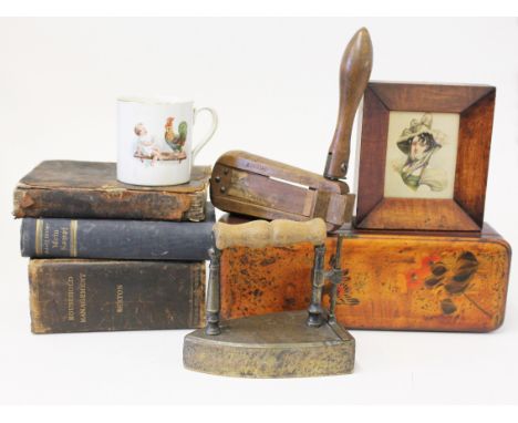 A mixed lot comprising a 17th Century book "The Atourney's Academy", Adolf Hitler Mein Kampf, Beeton Household Management, an