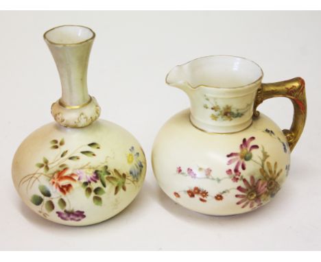 Royal Worcester porcelain vase and jug. H12cm. Condition - very good, no chips, cracks nor any sign of restoration, general w