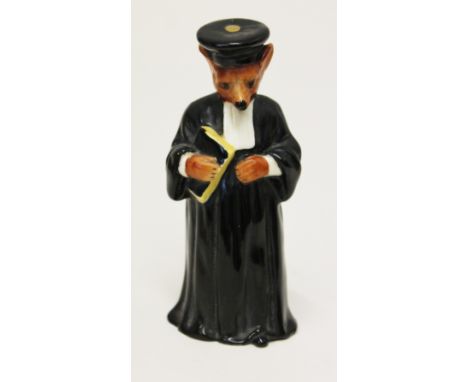 A Royal Worcester "Reynard Fox" candle snuffer. H11cm. Condition - very good, no damage nor any signs of restoration, general