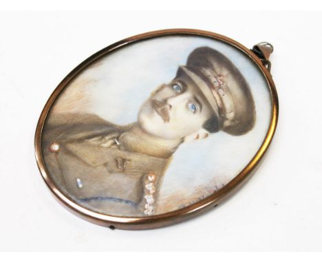 A miniature portrait of a WWI soldier. L9cm