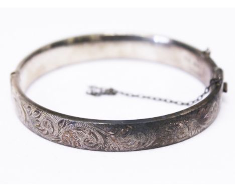 A hallmarked silver bangle