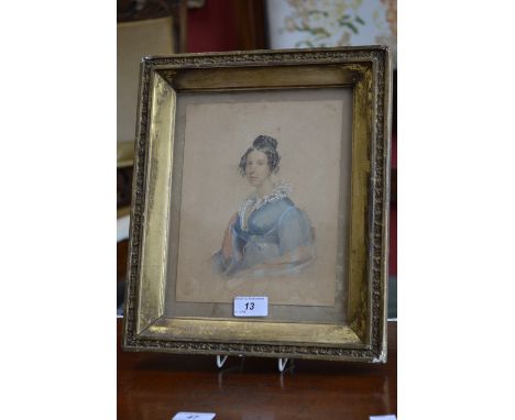 English School (19th century)Portrait of a Young Ladywatercolour, 23cm x 18cm