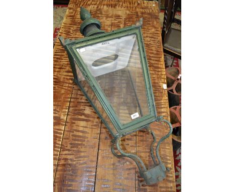 A large Victorian copper street lamp, marked Namerate