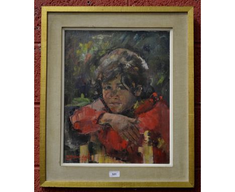 EJ Steel (Impressionist)Portrait of a Childsigned, oil, 1973