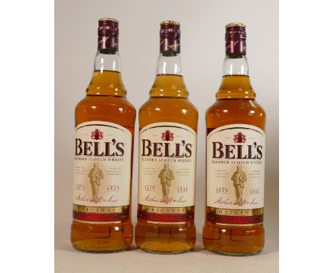 Three bottles of 1 litre Bells Scotch Whisky (3): 
