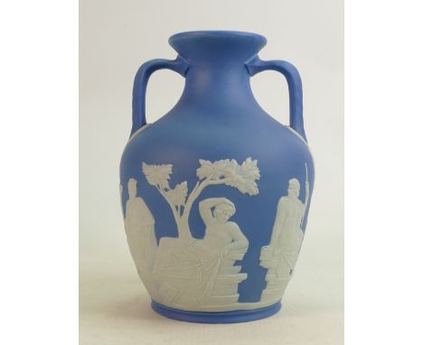 Wedgwood dip light blue Jasperware Portland vase: height 21cm. 