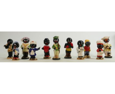 Carltonware trial &amp; limited edition Golly figures: 11 individual items, height 10cm. 