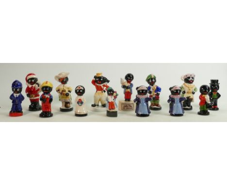Carltonware trial &amp; limited edition Golly figures: 14 individual items, 10cm. 