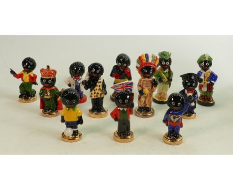 Carltonware trial &amp; limited edition Golly figures: 11 individual items, 10cm. 