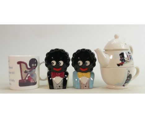 Carltonware Golly Tea for One teapot together with egg cups and mug: In all 4 items. 