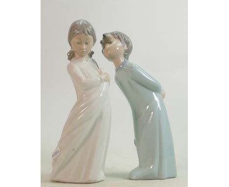Nao Figures of children in night wear: Height 25cm. (2) 