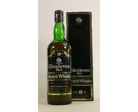 1970's Glenleven 12 Years Old Malt Scotch Whisky: 43 proof 750ml. 