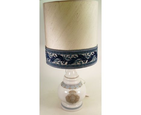 Large mid century Lladro lamp base &amp; shade: Height with shade 51cm. 