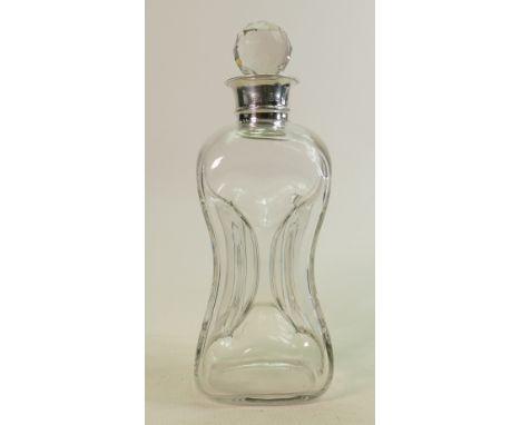 Elkington silver mounted glass decanter: Height 29cm. 