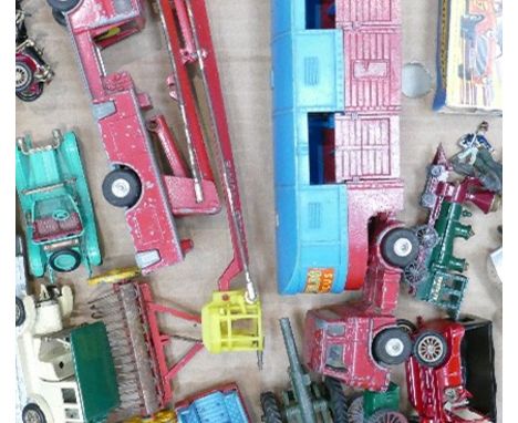 A collection of Corgi, Matchbox &amp; similar die cast vehicles to include: Chipperfields Circus vehicles, Simon Snorkel fire