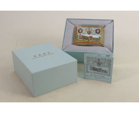 Halcyon Days hand painted enamel box WESTMINSTER ABBEY: Limited edition 39/100 with original display box, a larger size piece