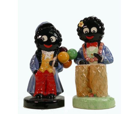 Carltonware large limited edition Golly figures to include Balloon Seller &amp; Bongo Player: Height 21cm. (2) 