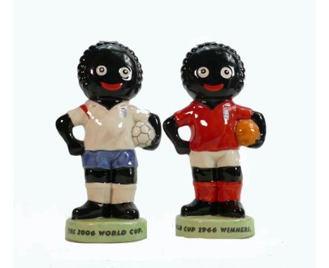 Carltonware large limited edition Golly figures to include 1966 Football &amp; 2006 World Cup Football: Height 23cm. (2) 