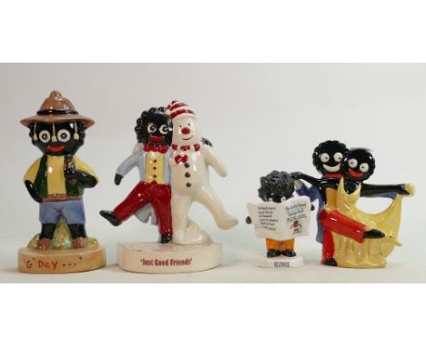 Carltonware Golly Book End figures: Just Good Friends, G'Day &amp; Dancers etc. (4) 