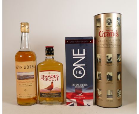 Four bottles of Scotch Whisky to include: Grants Millennium 70cl, Lakes Distillery The One (Tawny Port Finish) Glen Gorse 70c