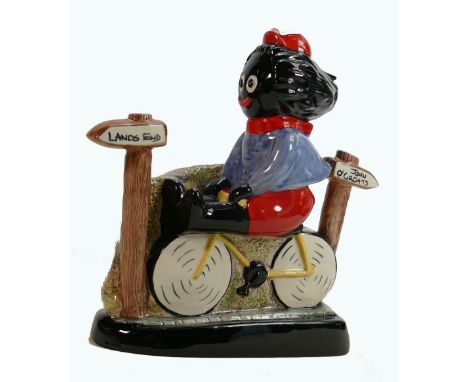 Carltonware large limited edition Golly Cyclist: Land's End figure, height 25cm. 