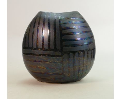 Poole Pottery Black lustre vase: Initialed "A", height 26cm. 