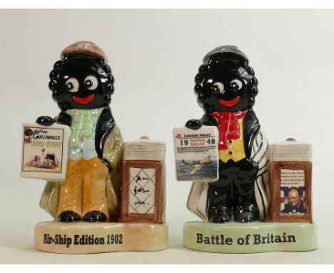 Carltonware large limited edition Golly figures to include Battle of Britain &amp; Airship Edition: Height 21cm. (2) 