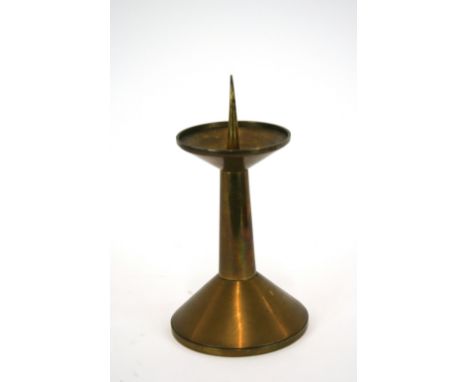 A brass Pricket candlestick, 28cm in extremes