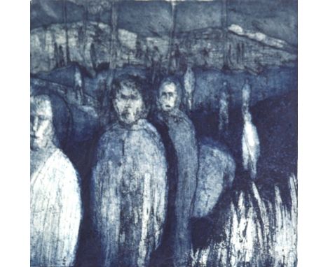 Keith Cowlam, limited edition print 'Midnight Men', pencil signed and dated '78, titled and numbered 5/5, 25cm x 25cm