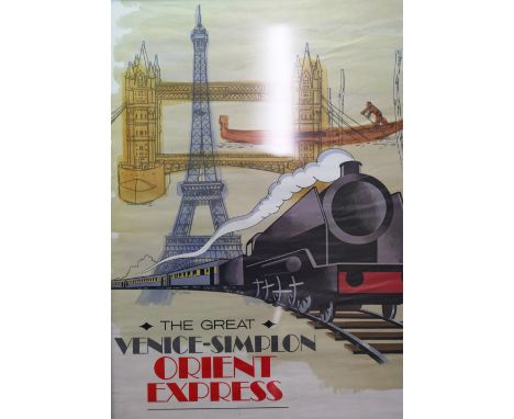 An Orient Express advertising poster print, 60cm x 45cm