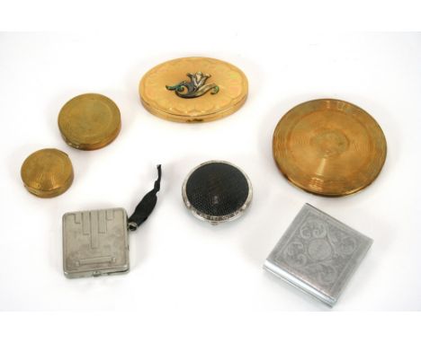 A Richard Hudnut, circular compact, another Richard Hudnut compact with stylised floral design; another inscribed Gold Coast,