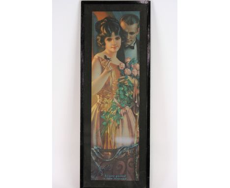 A framed lithograph print 'Beauty Gained Is Love Retained', 64cm x 18cm