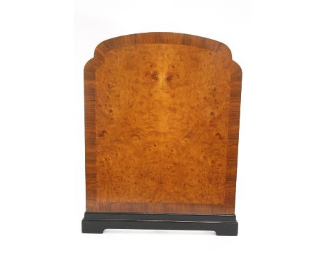 An Art Deco walnut firescreen, 72cm x 53cm