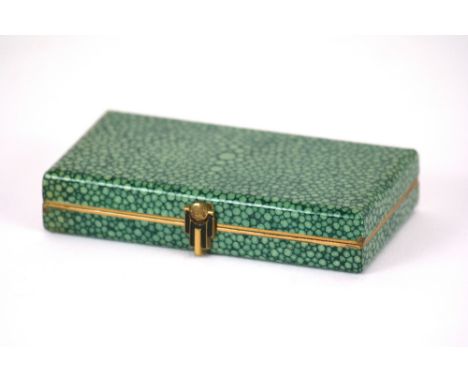An Art Deco shagreen effect combination compact