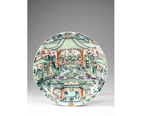 PorcelainChina Kang Xi ( 1661 - 1722 ) Dimensions: Height 7 cm Width 42 cm Depth 42 cmWeight: 2722 grams The plate is painted