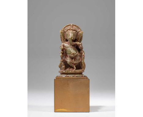 StoneIndia 19th century Dimensions: Height 12 cm Width 6 cm Depth 4 cm without baseWeight: 478 grams with base Stone statue a