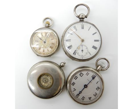 A silver cased open face pocket watch signed R. Wright &amp; Co Coventry, a smaller silver pocket watch with decorative dial,