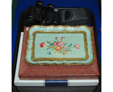 A pair of binoculars, playing cards etc Condition Report: Available upon request