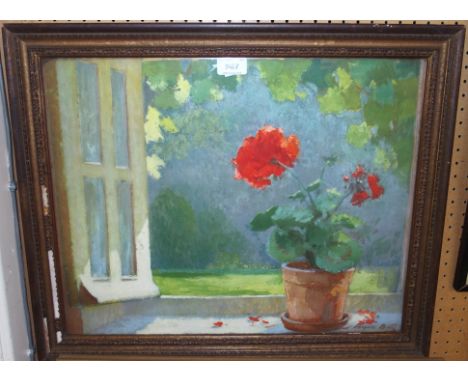 AFTER JACQUES  BILLE Geraniums, print, 40 X 50cm Condition Report: Available upon request