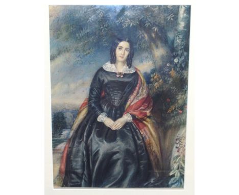 ENGLISH SCHOOL Portrait of a lady, watercolour, 43 x 31cm Condition Report: Available upon request