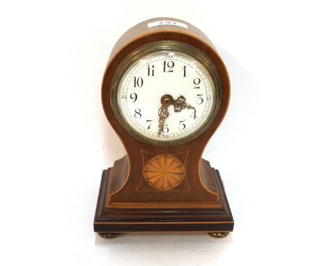 A inlaid balloon shaped mantle clock Condition Report: - No sign of life