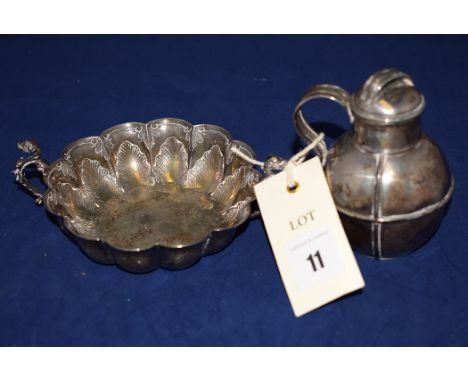 A Victorian silver bon-bon dish, by Henry Wilkinson & Co., London 1881; together with a Victorian silver creamer pot, by Walt