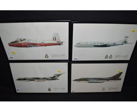 Colour prints, after Dugald Cameron - studies of fighter jets, to include: Nimrod MR.1; Hunter FGA.9; Victor K.2; and others.